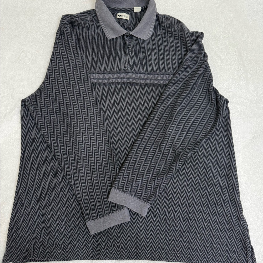 Haggar Men's Charcoal and Light Gray Button Down Shirt